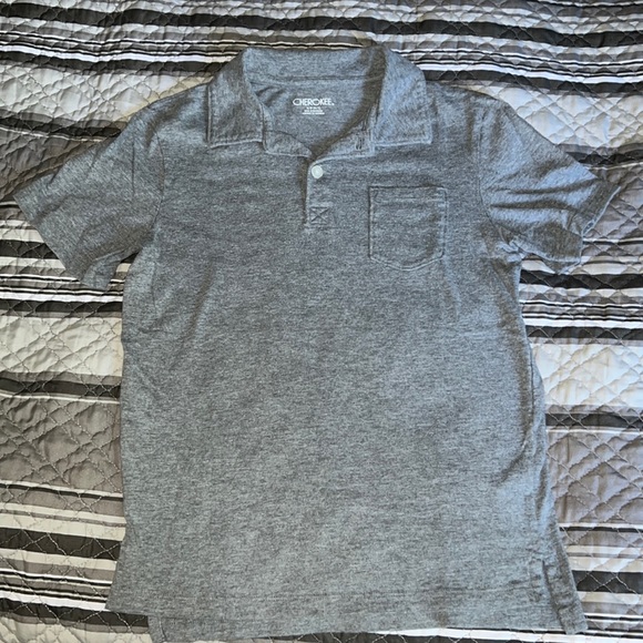 CHEROKEE KID BOY BASIC GRAY LIGHTWEIGHT POLO SHORT SLEEVE SHIRT - Picture 1 of 4